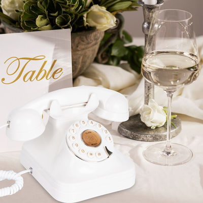 Libro de invitados de bodas elegante teléfono de energía recargable grabador de teléfono vintage para la boda