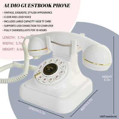 Teléfono recargable Libro de invitados Bodas Duchas Virtuales de audio para crear recuerdos