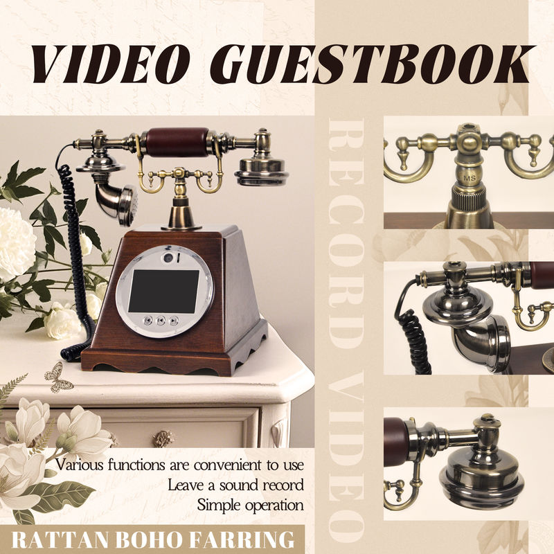 Libro de invitados de bodas de plástico ABS Bendición de invitados Registro de entrada Libro mensaje de voz personalizado